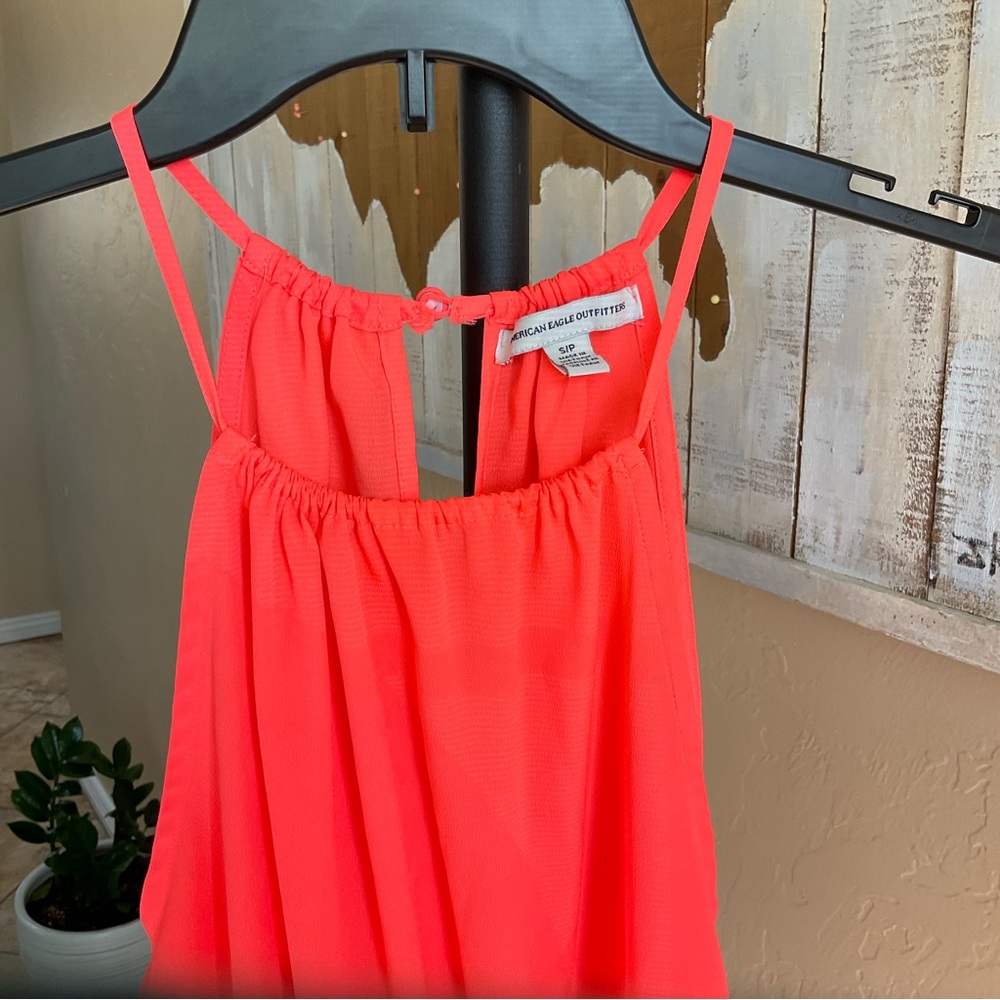 American Eagle womens halter top midi dress, gorgeous color- coral. Sz S/P - Picture 4 of 16